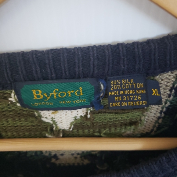 Byford Mens XL Silk Blend Cosby Sweater - Picture 2 of 3